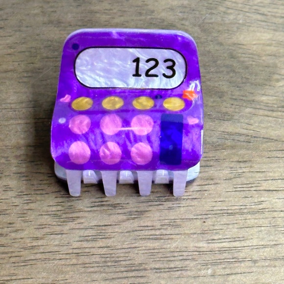 NEW ✏️ Piper k Back To School Purple Calculator 123 Large Hair Clip - Picture 1 of 4